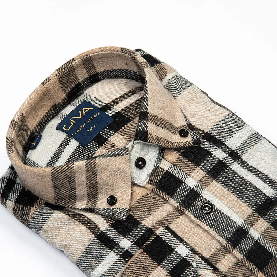 پیراهن پشمی مردانه یقه کراواتی